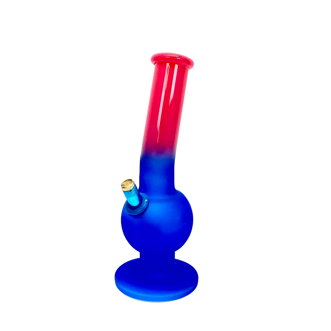 Bongfire Medium Glass Bongs Light Red Blue Color - 28cm