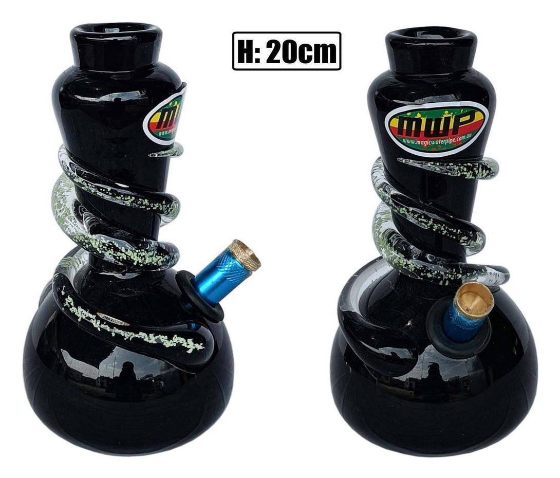 20cm MWP Glass Bong with Coloured Swirl Design available at the bong shop online in Australia