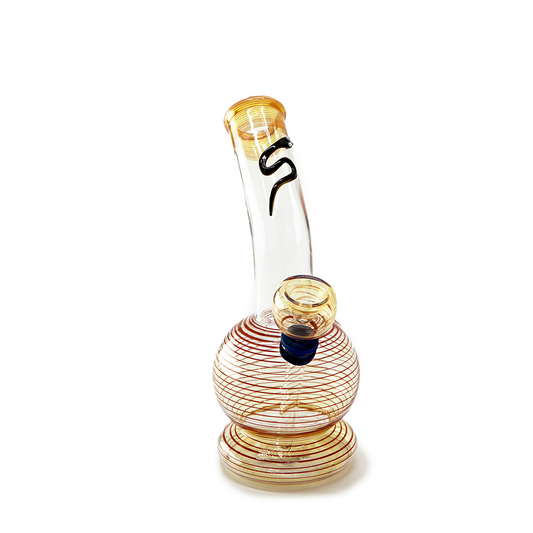 MWP Small Glass Bongs Black Snake Design 18cm