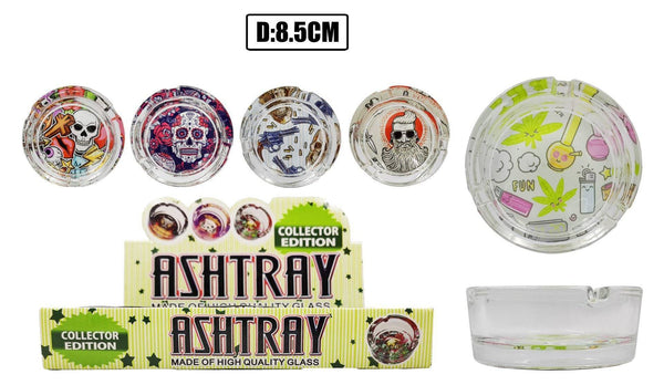 Rebel Glass Ashtray with various glass bongs and water pipes