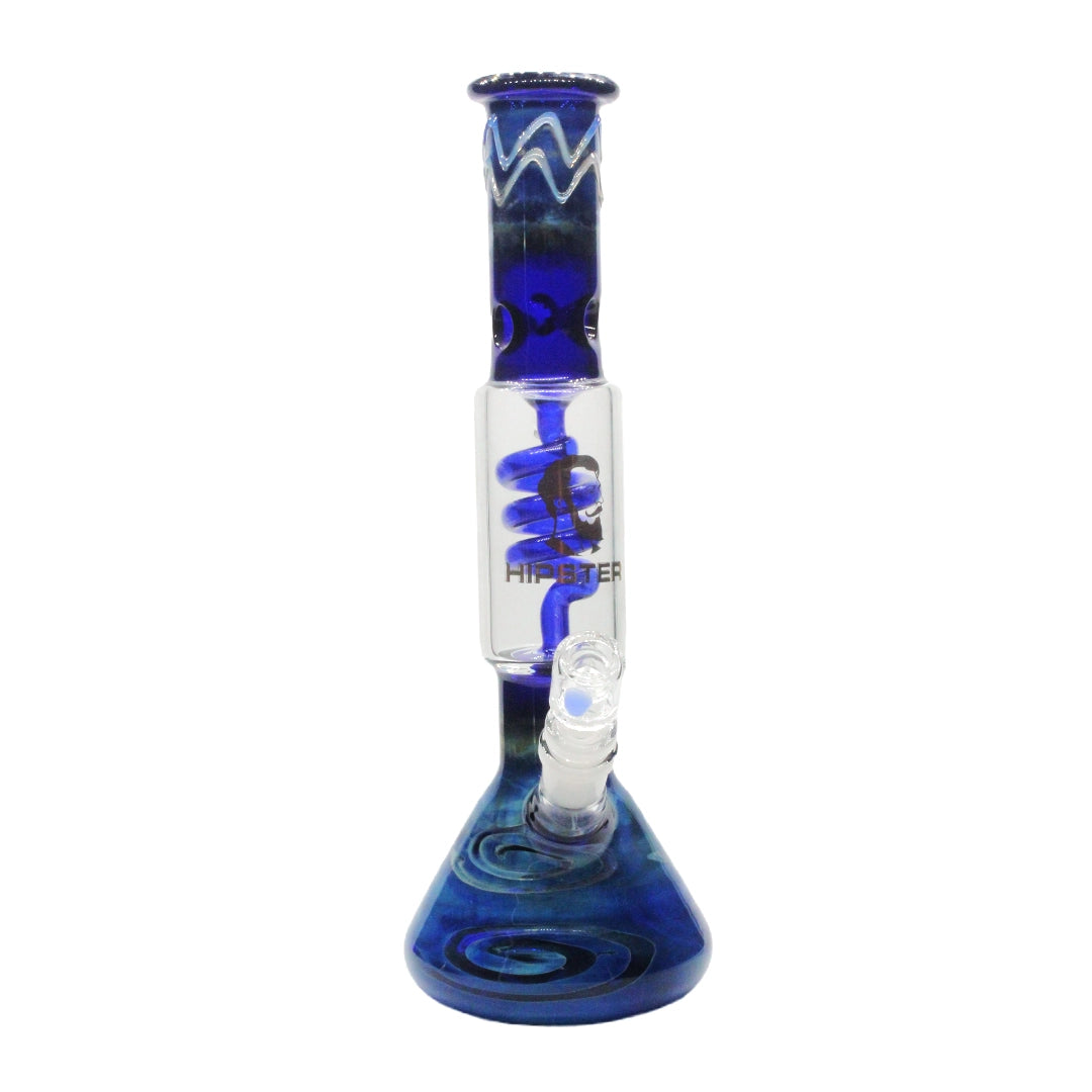 31cm Classic Blue Beaker Bong | Spring Perc & Ice Catcher | Bongs Mart AU