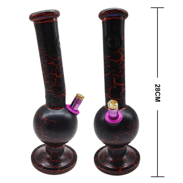 Bongfire Medium Bent Bubble Black/Red Crackle 28cm