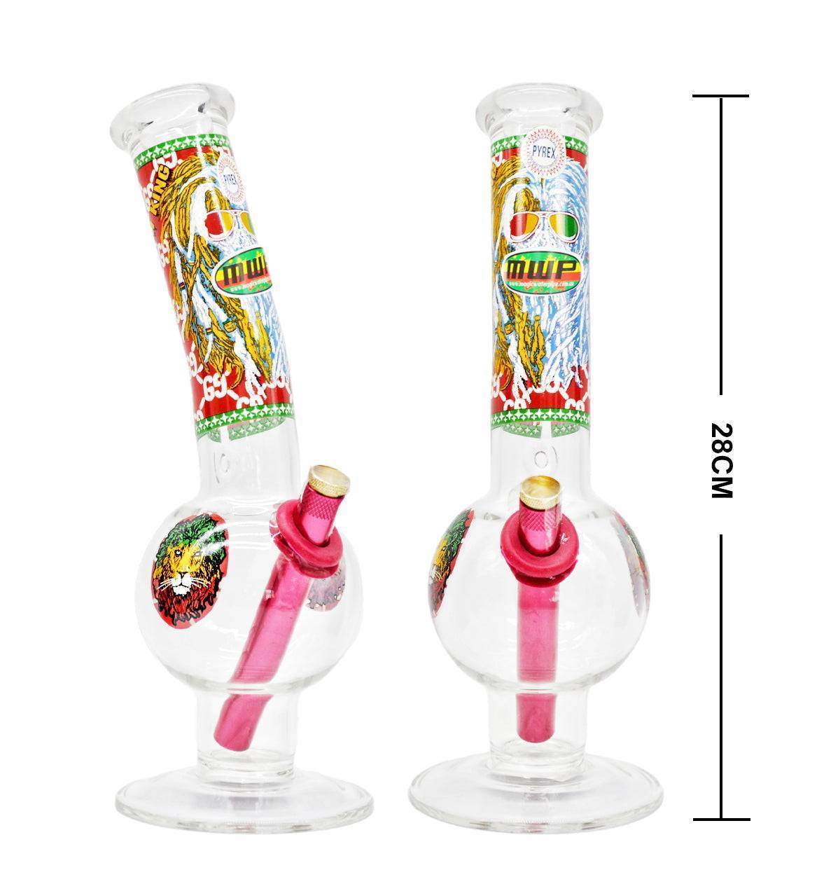 Medium Glass Bubble Bong Bongfire Snack Pic2 - 28cm