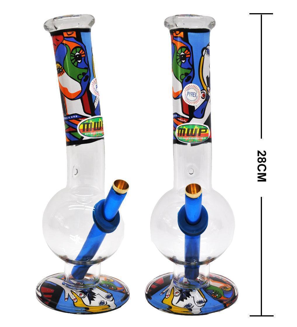 Medium Glass Bubble Bong Bongfire Dog Pic5 - 28cm