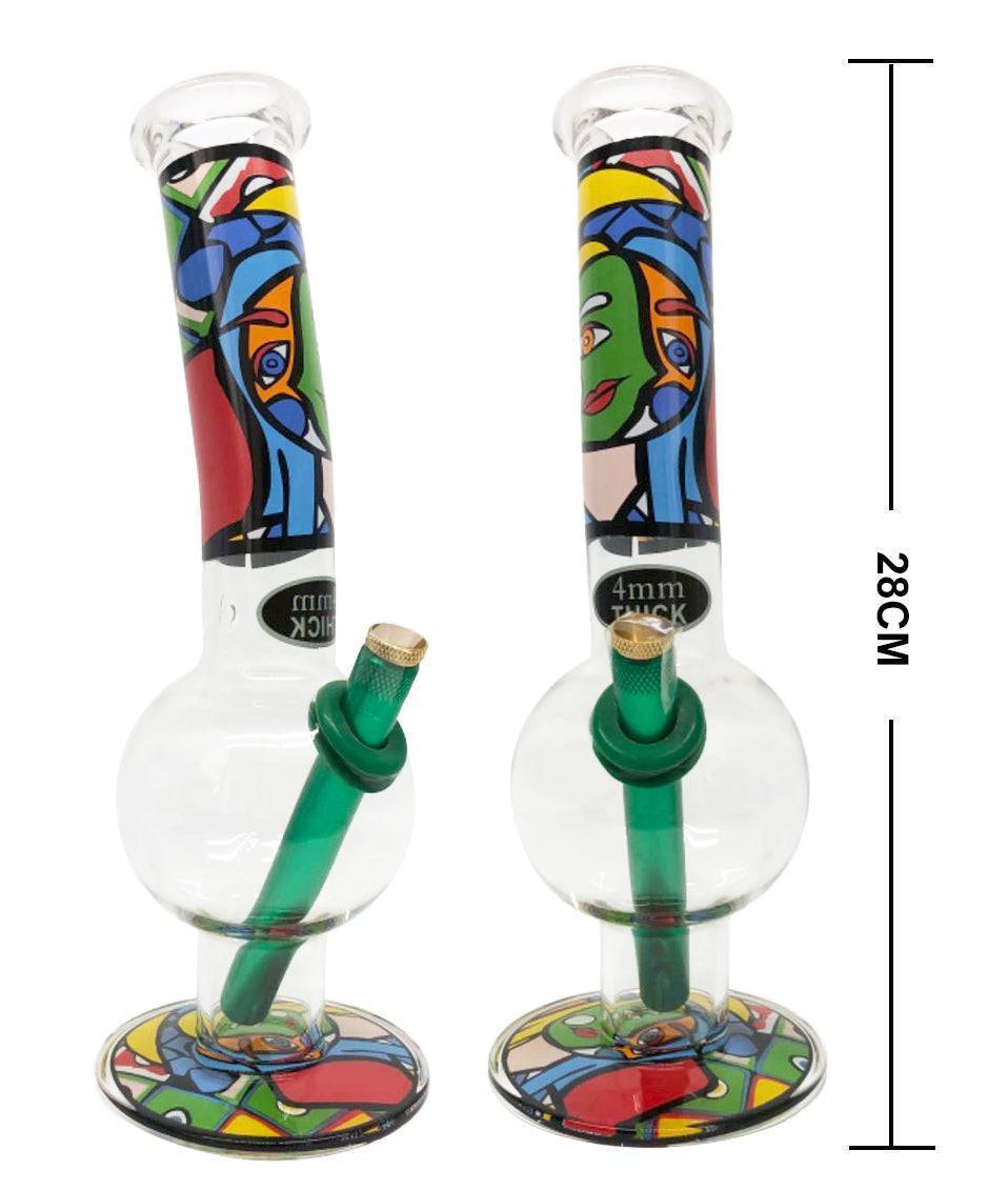 Medium Glass Bubble Bong Bongfire Dog Pic6 - 28cm