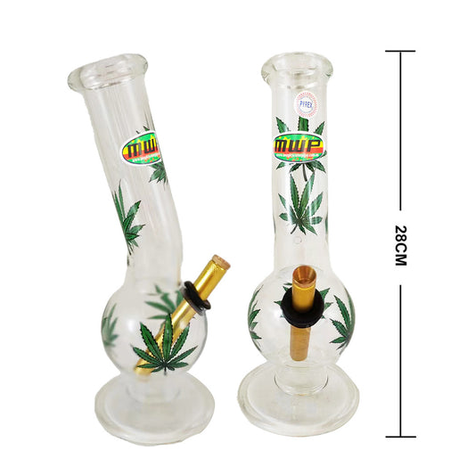 Bongfire Medium Bent Bubble 28cm Green Leaf