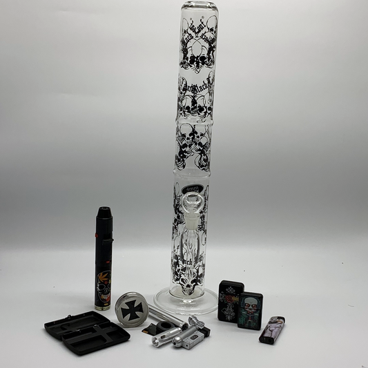 Bong Bundle Set - XLarge Didgeridoo with Skulls