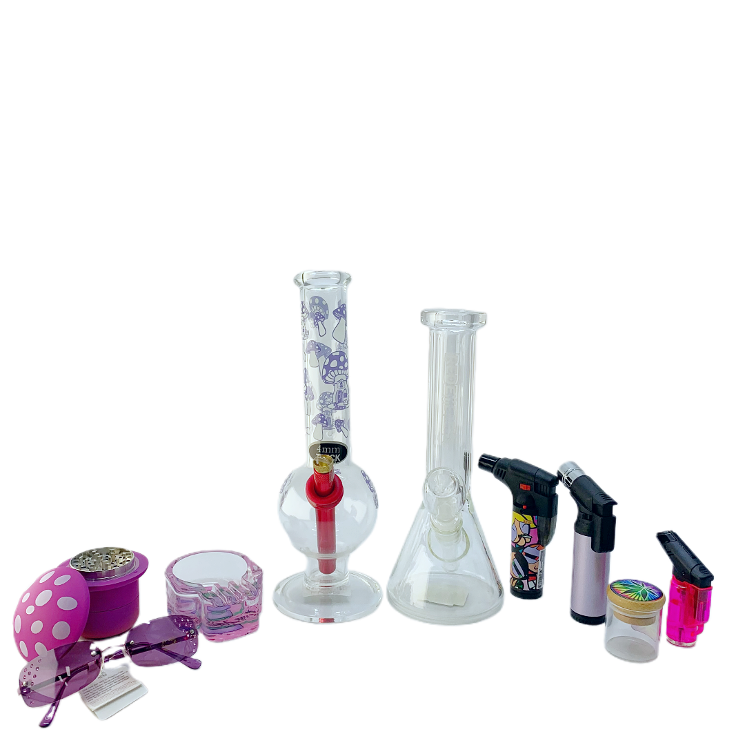 Bongs Bundle Pack - Purple Mushroom Bong Bundle