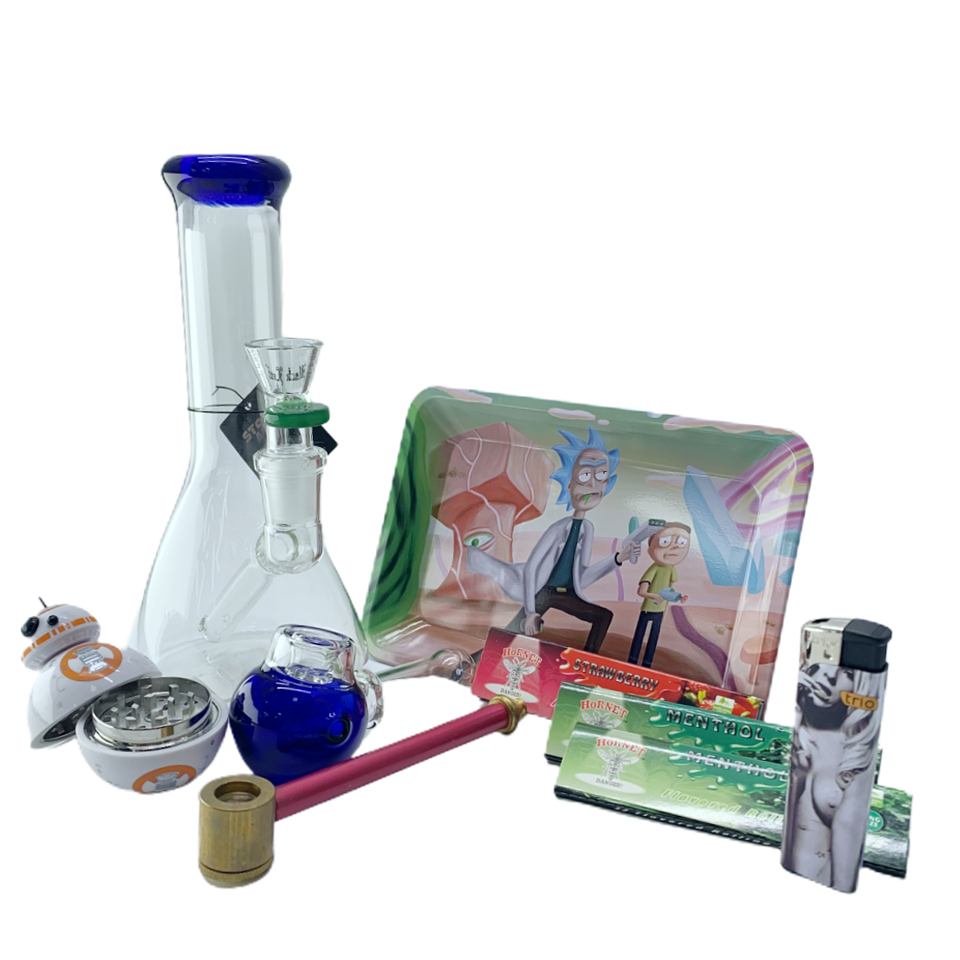 Bong Bundle Pack - Blue Beaker Bong