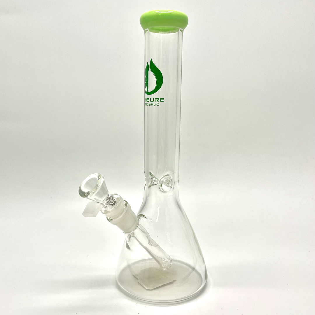 Dingshuo Glass Bongs Beaker with Green Mouth Piece - 28cm