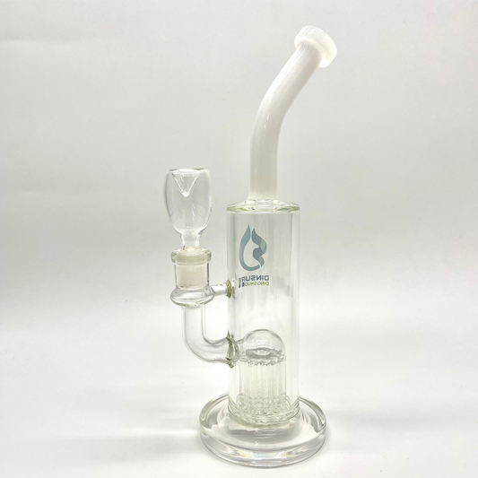 Dingshuo Glass Bongs with Tree Filter and White Mouth Piece - 28cm