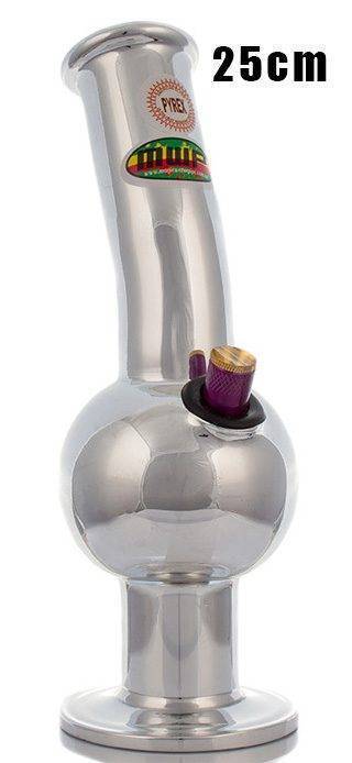 MWP Medium Silver Bent Bubble glass bong 25cm available online in Australia