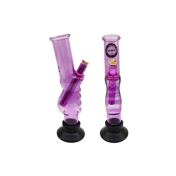MWP Medium Glass Bongs Pink Bonza Gripper - 22cm