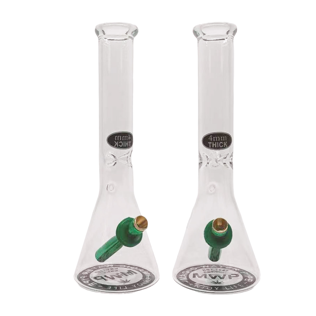 MWP Medium Beaker Glass Bongs Clear Design - 28cm