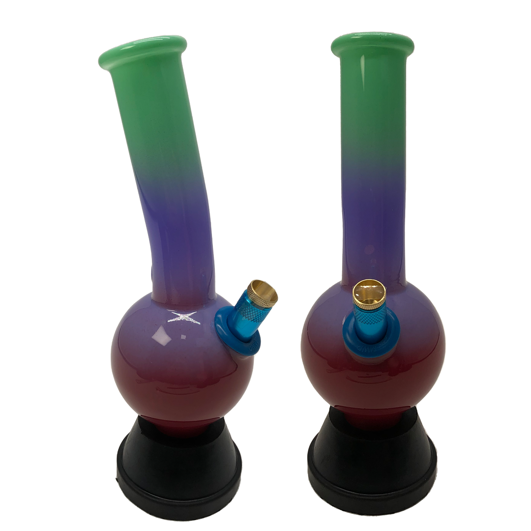 MWP Medium Glass Bongs Green Purple - 26cm