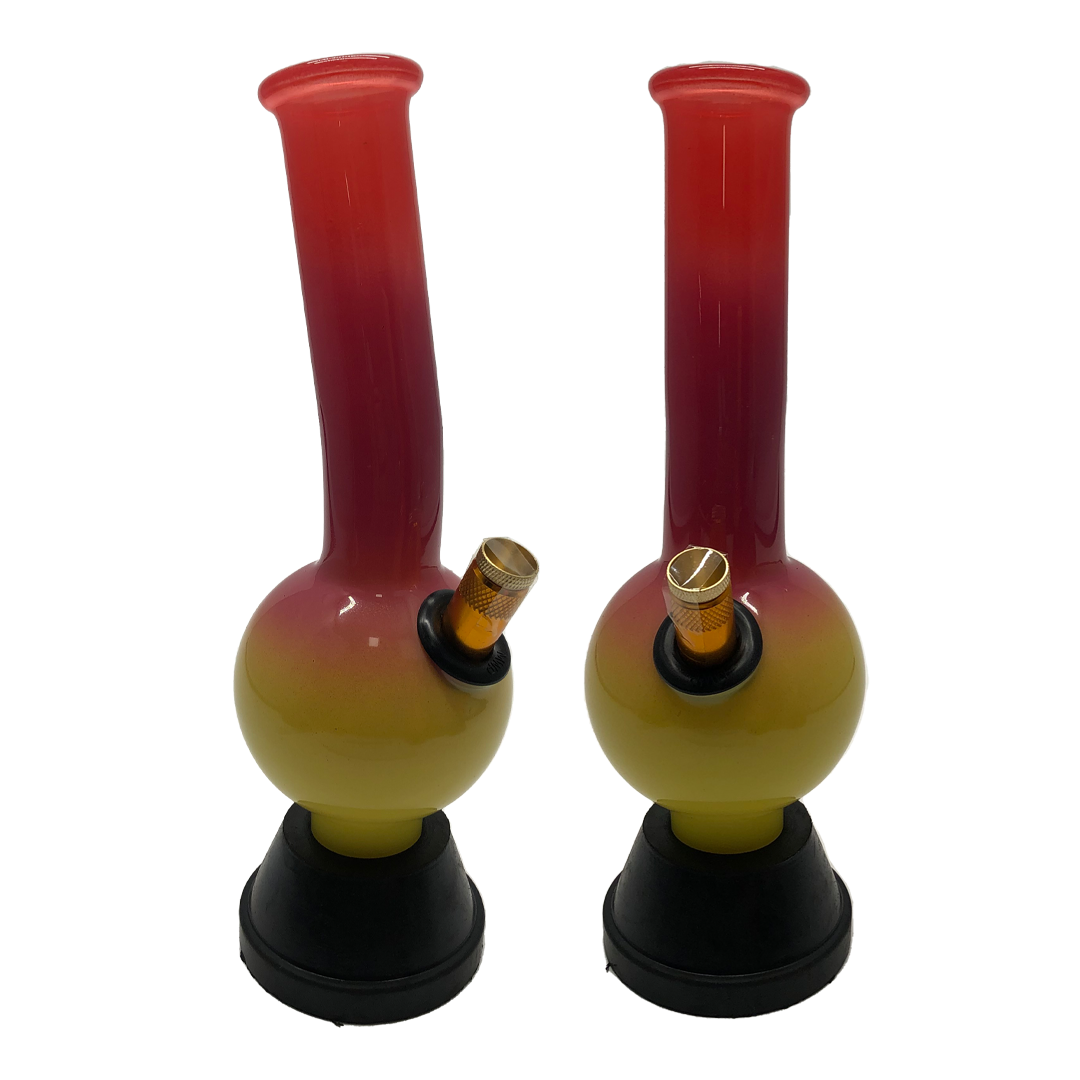 MWP Medium Glass Bongs  Red Yellow - 26cm