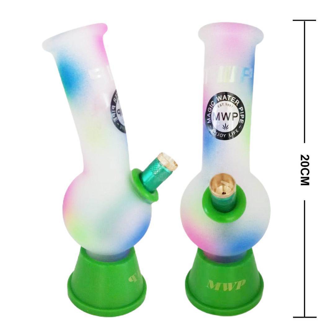 MWP Glass Small Bong Rainbow Dot Painting 20 cm