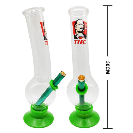 MWP Large Bent Bubble Glass Bong with THC Design 30cm