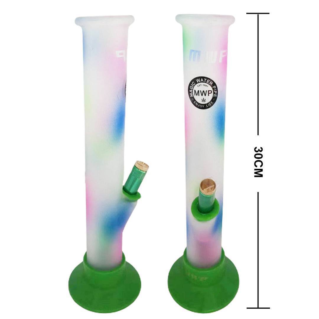 MWP Medium Glass Bongs Rainbow Dot Didgeridoo- 30cm