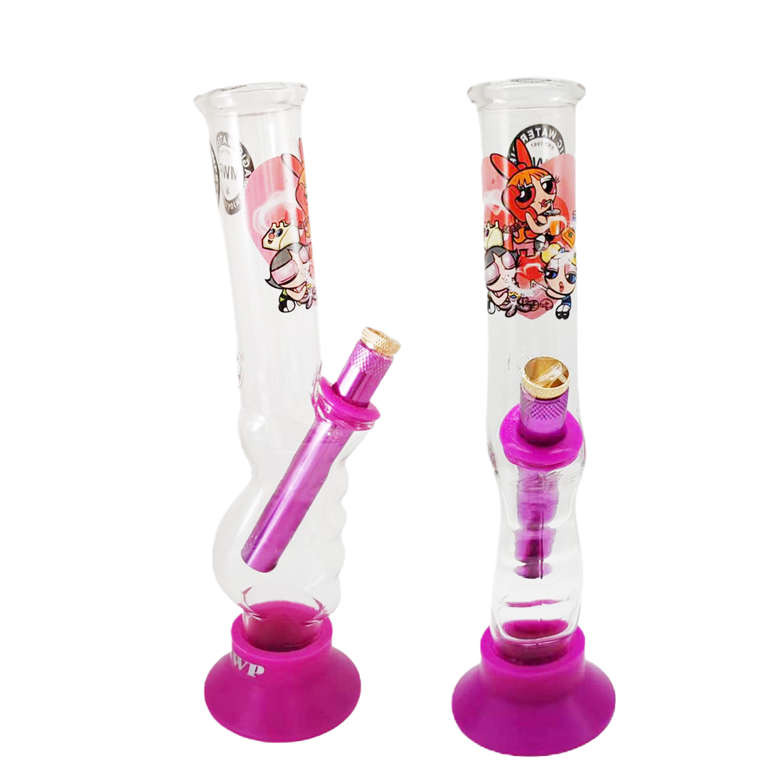 MWP Medium Glass Bongs Puff Girl Pic - 25cm