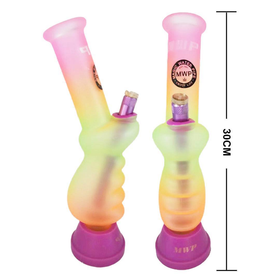 MWP Glass Big Bong Rainbow Painting Gripper Bong 30cm