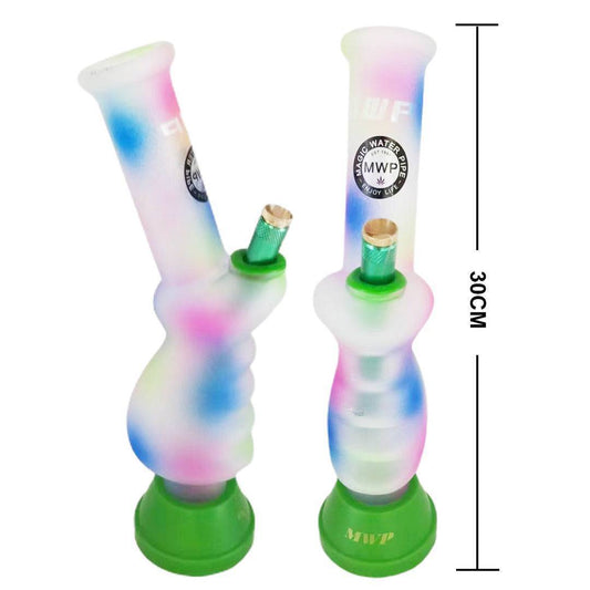 MWP Glass Big Bong Rainbow Dot Painting Gripper Bong 30cm