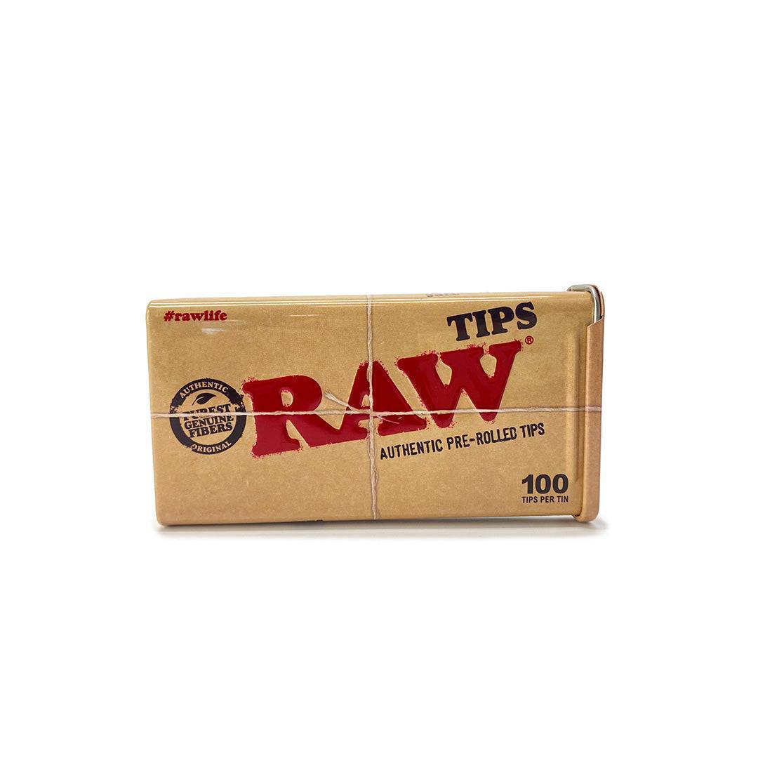 Raw Pre-Rolled Tips Tin Authentic -100 Tips/Tin