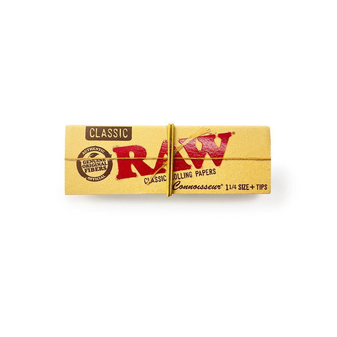 RAW Classic Rolling Papers Connoisseur - 1¼, Acacia Gum With Tips