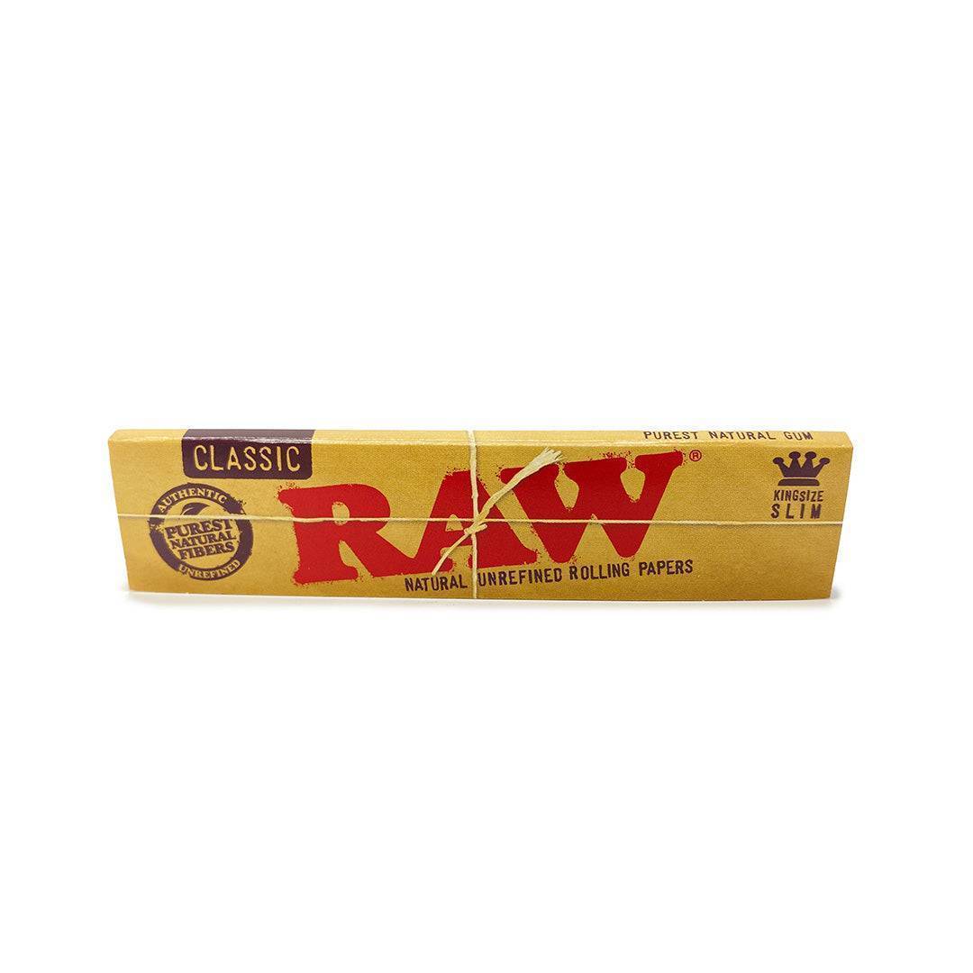 RAW Natural Unrefined Rolling Papers Classic King Size Slim Purest Natural Gum