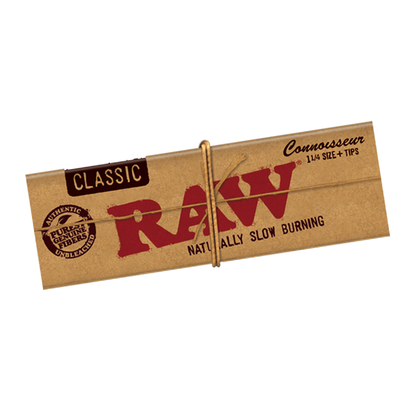 RAW Natural Unrefined Hemp Rolling Papers Connoisseur - 1¼, Natural Gum With Tips