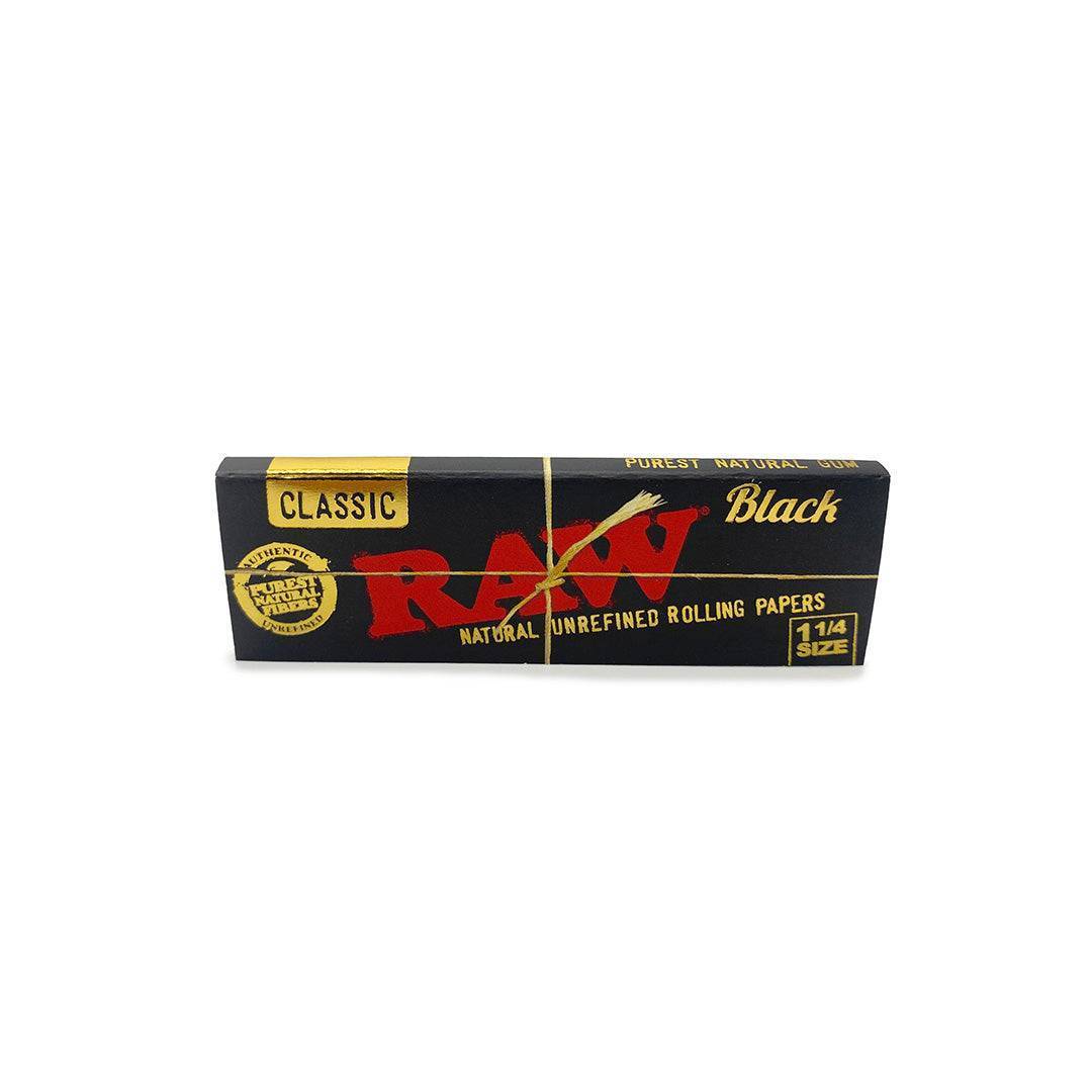 RAW Rolling Papers Classic Natural Unrefined - 1¼, Purest Natural Gum Black