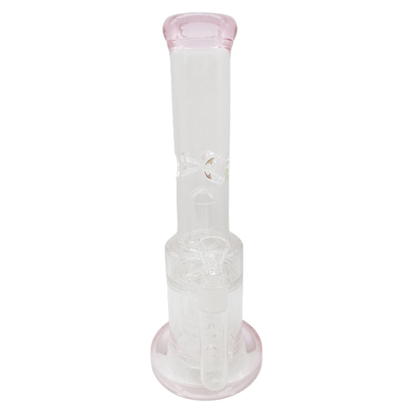 Stone Age Pink Double Percolator Bong with Ice Catcher 34.5cm