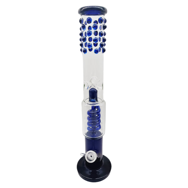 The Stone Age Blue Coil Percolator  Glass Bong 43.5cm