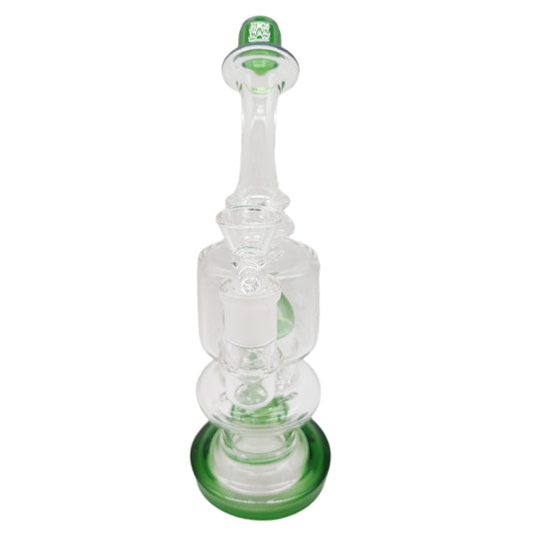 The Crystal Wave Green Dome Percolator Glass Bong 28cm 