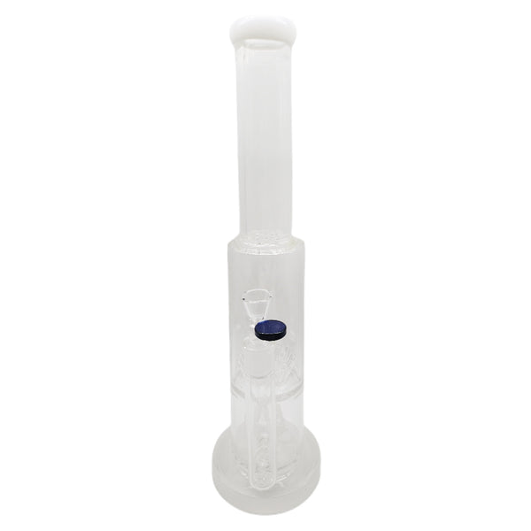 The Frost Pillar Straight Tube Perc Glass Bong 44.5cm
