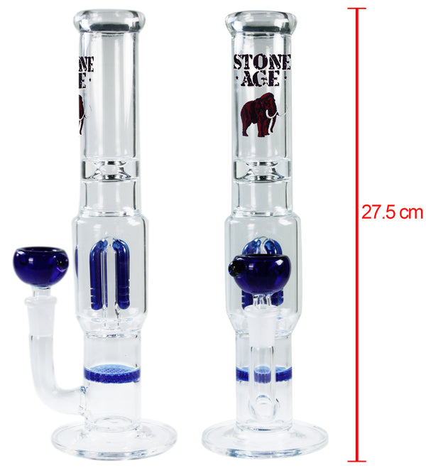 Stone Age Triple Threat Glassbong  Clear+Blue 27.5cm