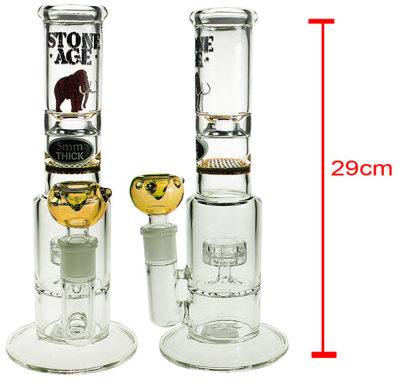 Stone Age Straight Tube Skinny Neck Bong with UFO Perc 29cm