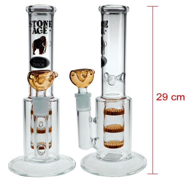 Stone Age Dual Perc Straight Shooter Bong 29cm Orange