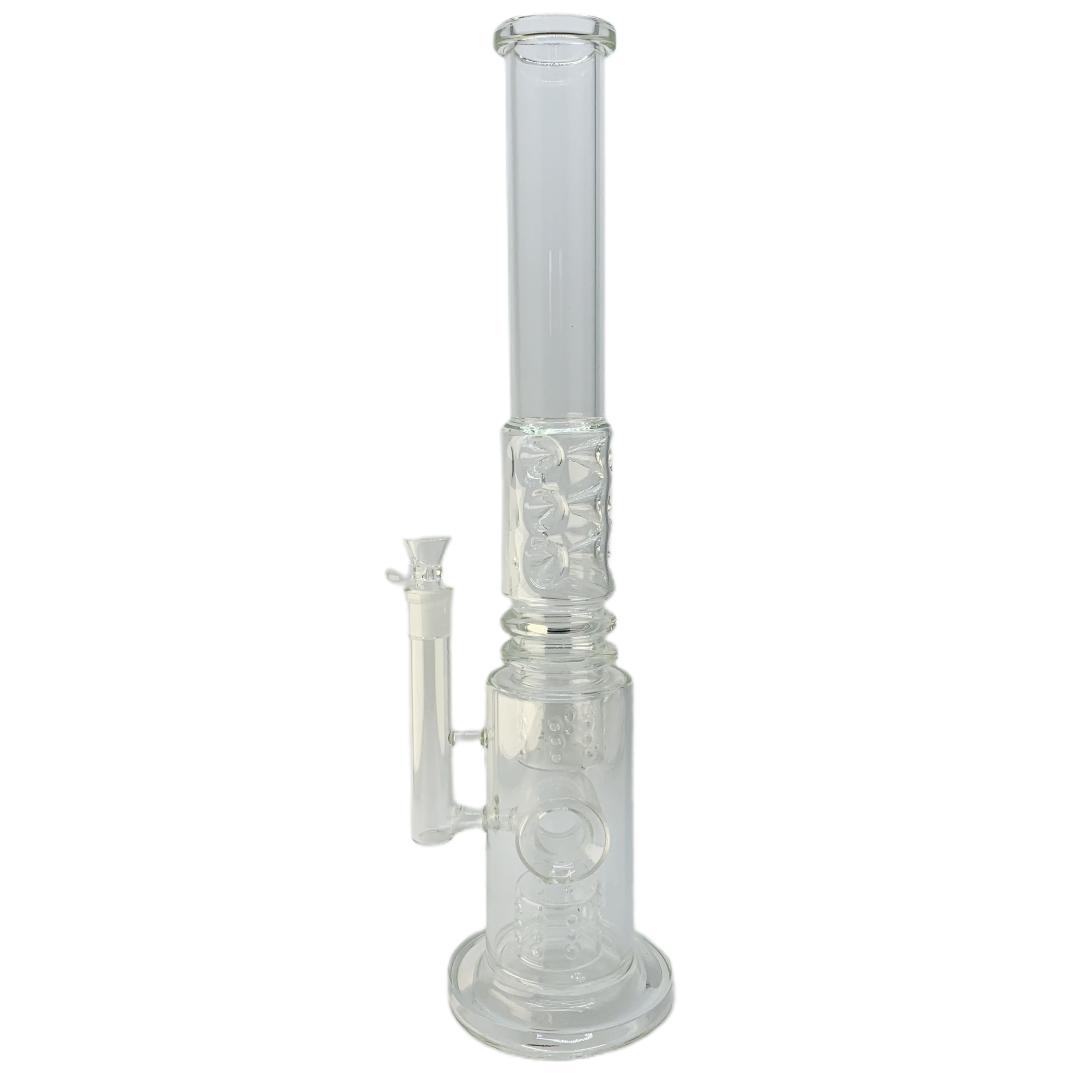 Stone Age Extra Large Clear Glass Water Pipe with Single Percolator - 54cm