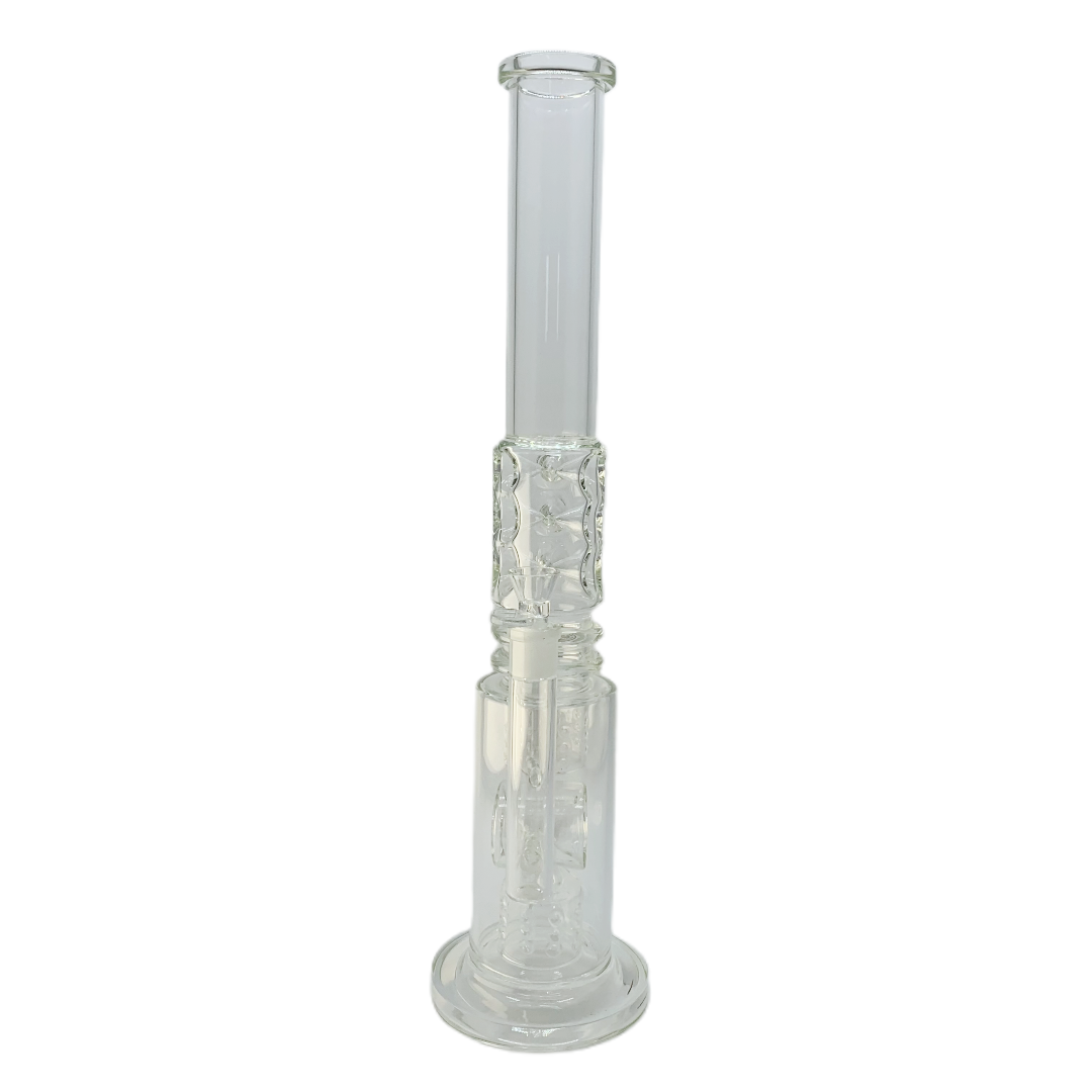 Stone Age Extra Large Clear Glass Water Pipe with Single Percolator - 54cm