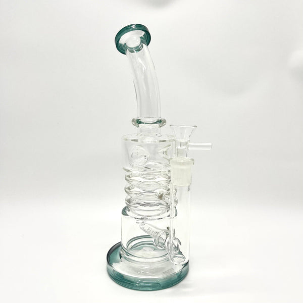 Stone Age Large Glass Bongs Green Mouth Piece N Bottom (30cm)