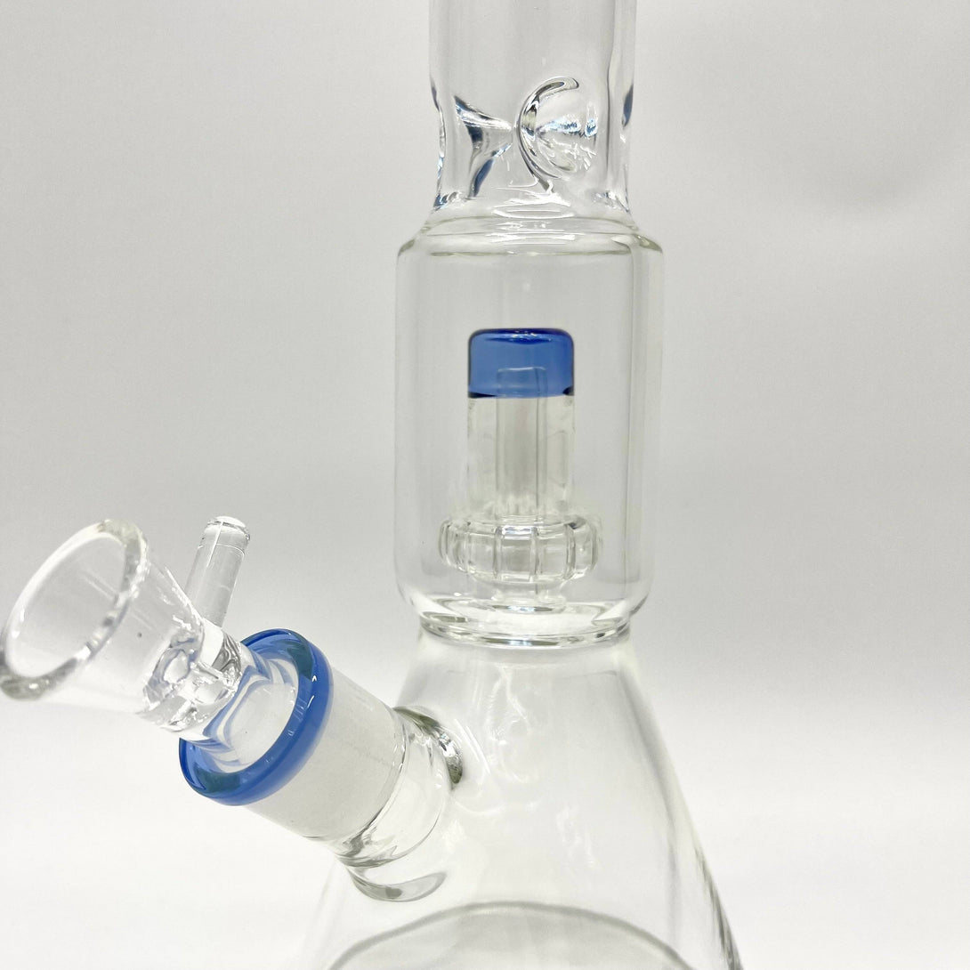 Stone Age Medium Glass Bong Beaker with Blue Mouthpiece 26cm