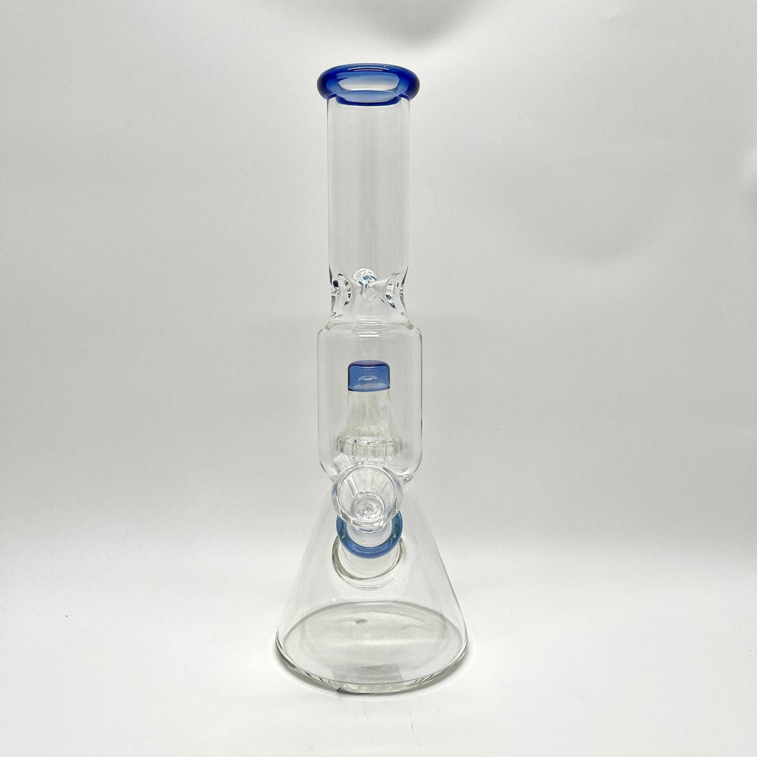 Stone Age Medium Glass Bong Beaker with Blue Mouthpiece 26cm