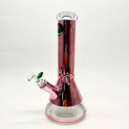 Large Stone Age Metallic Pink Glass Bong - 30cm Pink Bong