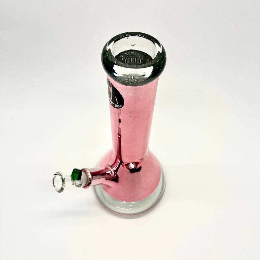 Large Stone Age Metallic Pink Glass Bong - 30cm Pink Bong