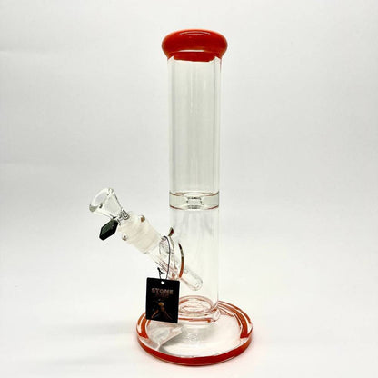 Large Stone Age Red Stemline Glass Bongs - 30cm