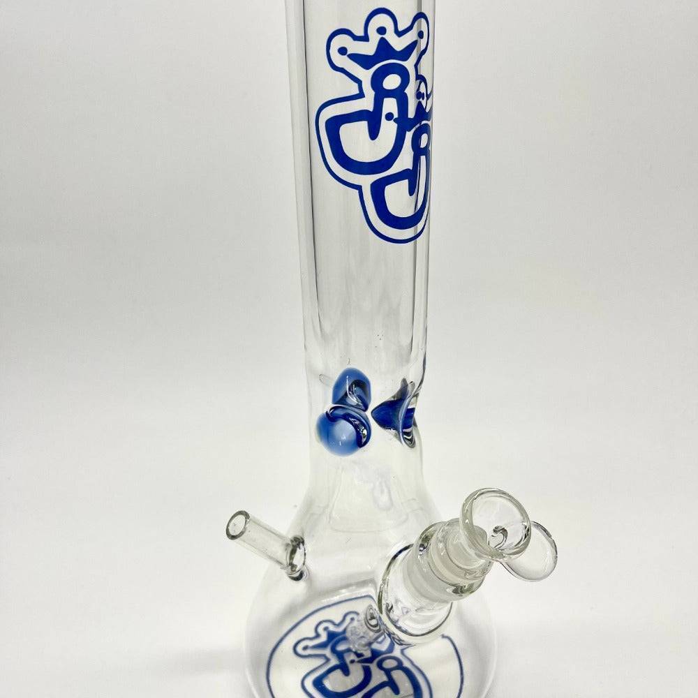 Large Stone Age Blue "JJ" Logo Glass Bongs W/ Ice Catcher - 35cm