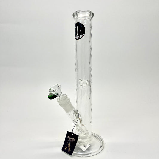 Large Stone Age Starter Clear Straight Glass Bongs - 30cm