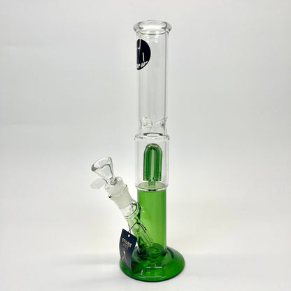 green base bong, green filter glass bong