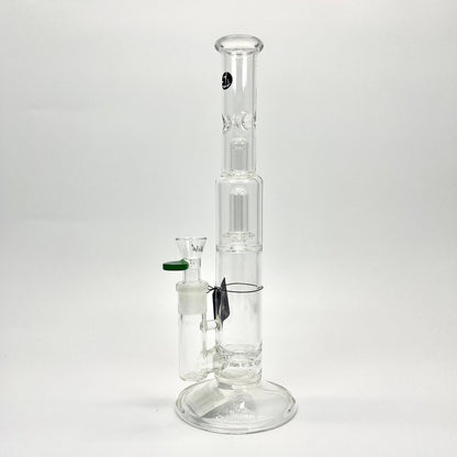 clear long bong with two layers of filter